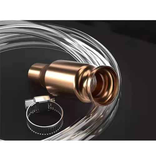 Shaker Siphon Hose for Fuel Transfer Pump 1/2'' Copper Valve Syphon Hose Gas Siphon Pump for Gasoline, Oil, Diesel, Water, Liquid Self Priming Shaker Siphon Hand Pump Tube (6 feet)