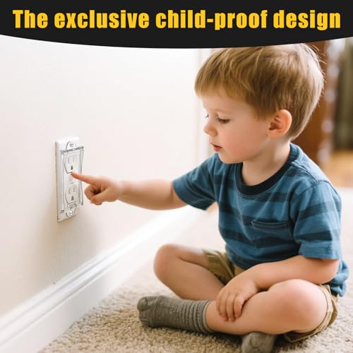 2 Light Switch Guard Cover, Baby Proof Wall Switch Cover Guard for Rocker Light Switch Protects Your Lights or Circuits from Being Accidentally Turned On or Off (Clear)