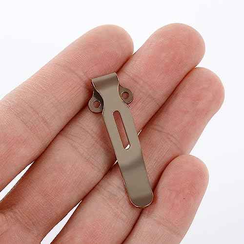 Deep Carry Pocket Clips with 2 Pieces Screws, Stainless Steel Pocket Knife Clip Replacement for Benchmade Bugout 535 and More, Anodized Finish (Gold)