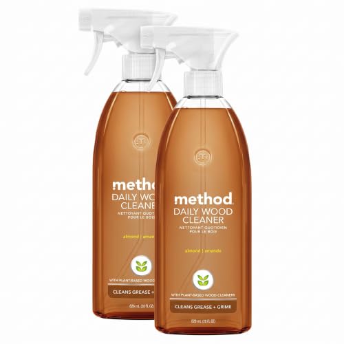 Method Daily Plant-Based Wood Cleaner Spray - Almond Scent, 828ml, Pack of 2