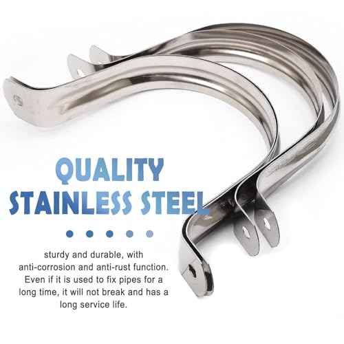 Nge 4inch Rigid Pipe Strap Clamp-Two Hole Strap-U Bracket Tube Clip-Stainless Steel Heavy Duty Pipe Fasten Holder-Secures Conduit£¬4Pcs£¨115mm)