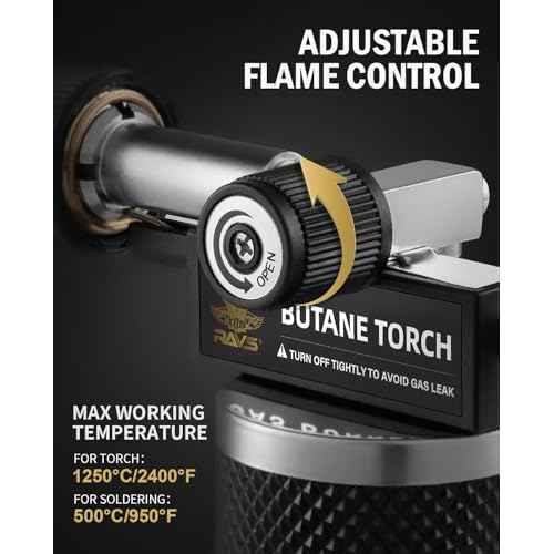 RAVS Butane Soldering Iron Kit Cordless, 14-Piece Multi-Function Butane Torch Kit, Portable Brazing Torch with Adjustable Flame, Without Butane Fuel, Unique Gifts for Dad Husband Men