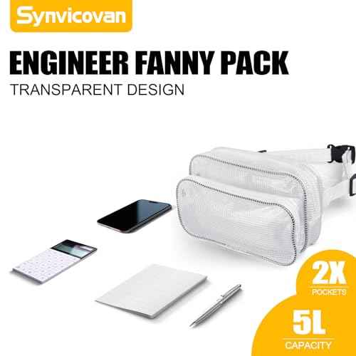 10.6 Inch Fanny Pack Tool Bag -Transparent & Anti-static Cleanroom Waist Pack Belt Bag for Work and Travel