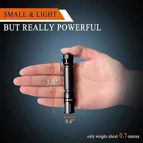 Mini Flashlight 3 Modes Small Flashlights LED Powerful High Lumens Tactical Pen Light with Clip,Slim Portable Pocket Compact Torch for Emergency Inspection AAA Battery Water-Resistant (Black & Gold)