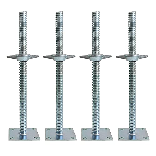 GaeaAuto 18-Inch Solid Steel Adjustable Leveling Jack Set for Scaffold Stability