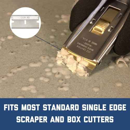 Single Edge Aluminum Backed Razor Utility Blades with Display - 100-Pack - .009" Made of High Carbon Steel for Edge Flexibility and Durability - APBL-7065