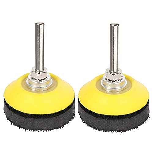 Yakamoz 2 Set 2-Inch Hook and Loop Sanding Backing Pad with Soft Foam Layer Buffering Pad for Drill Air Die Grinder Sander Rotary Tool, 1/4" Shank Adapter Included
