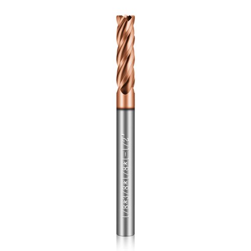 1/8" Carbide End Mills - 4 Flute Square End Mill with AlTiN Coating, HRC 55 Deg, 4T Tungsten Milling Bits for Stainless Steel, Hardened Steel, Cast Iron, Copper, Alloys & More