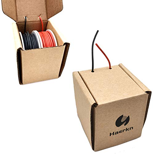 Haerkn 22AWG Silicone Electrical Wire Kit - Stranded, 2 Colors, 26ft Each Spool