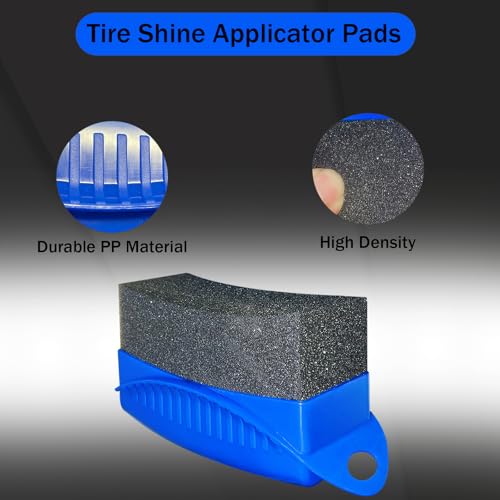 2 Pack Tire Shine Applicator Pads, Curved Tire Sponge Applicator, Reusable Tire Gel Applicator Forms with Lid, Tire Dressing Applicator for Car Detailing Cleaning