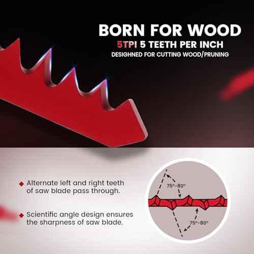 9-Inch Wood Pruning Reciprocating Saw Blades, 6-Piece, 5TPI Wood Saw Blades