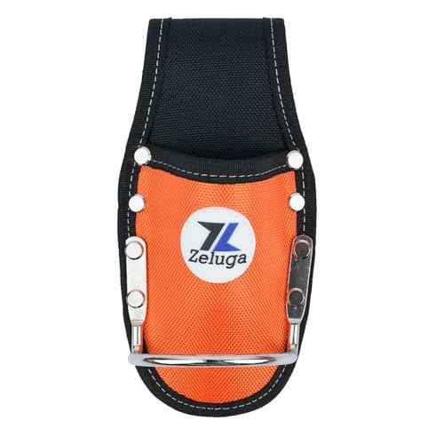 ZL231 Utility Plier Holster and Rust-Resistant Steel Loop Hammer Holder, Fits 3in Tool Belts, Nylon Tool Holder Orange/Black