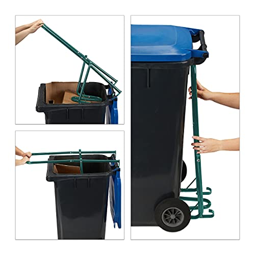 Relaxdays Manual Rubbish Press for 60-240 L Wheelie Bins – Steel Waste Compactor