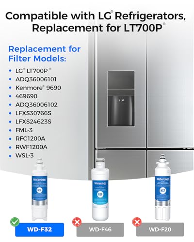 Waterdrop 3-Pack Replacement Refrigerator Water Filter for LG LT700P®