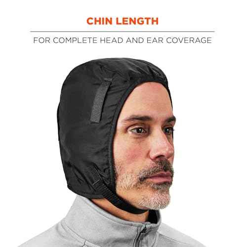 Ergodyne - 16840 Winter Hard Hat Liner, Thermal Fleece Lining, Chin Length, N-Ferno 6840,Black