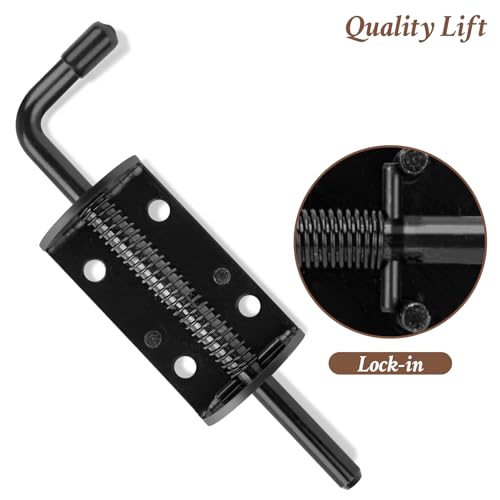 Spring Loaded Gate Latch Pin Barrel Bolt 6in Durable Solid Steel Black 2pcs