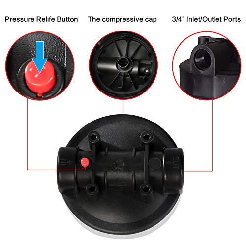20 Inch Clear Water Filter Housing for Whole House - 4.5 Inch Diameter, 3/4
