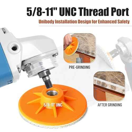 4" Diamond Polishing Pads for Angle Grinder 5/8"-11 UNC, Concrete & Stone Polishing Pads for Granite, Marble, Tile, Quartz, Glass, Ceramic - Wet/Dry Use Diamond Sanding & Edge Trimming Discs