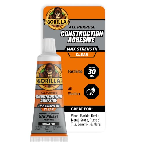 Gorilla Max Strength Clear Construction Adhesive 2.5 oz - 1 Pack