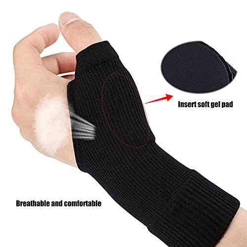 Thumb Wrist Support Braces,Breathable Thumb Compression Sleeves with Soft Gel Pads for Arthritis, Tendonitis, Comfortable Finger Splint for Relieve Hand Thumb Wrist Carpal Tunnel Joint Pain(1 Pair)