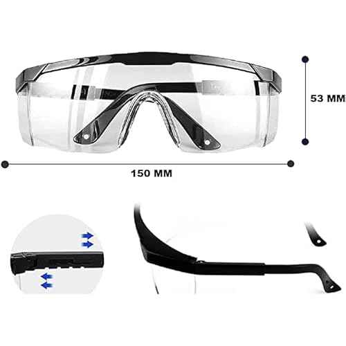 (3 Pack) Safety Glasses Anti Fog & Shattered Proof, ANSI Z87.1 & EN 166 UV Resistant Protective Eyewear Safety Goggles, Wide Frame Eye Shield Goggles Scratch Resistant Best Eye Protection