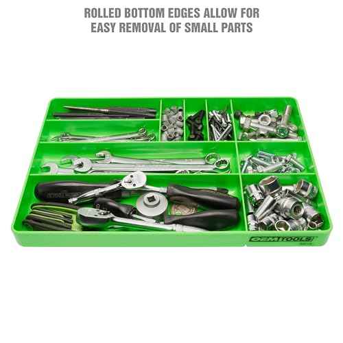 OEMTOOLS 22213 Tool Box Organizer Tray ? 10-Compartment Tool Chest Organizer for Parts, Bolts, and Small Tools ? Stackable Drawer Tray Design