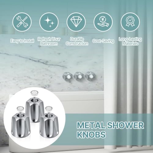 Ayxwkyfc 3 Pack Chrome Tub Knobs Replacement Set for Pfister Verve Shower Handles
