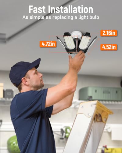 Adiding 6+1 Panel LED Garage Ceiling Light 2 Pack 20000LM 6500K Daylight