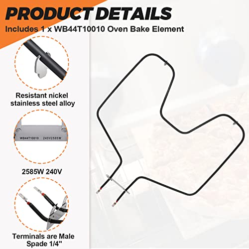 Beaquicy WB44T10010 Oven Bake Element for GE Spectra - 2585W 240V Bottom Heat