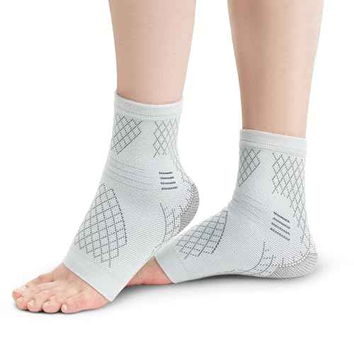 INDEEMAX 2 Pack Ankle Brace for Sprained Ankle, Arch Support Compression Sleeve Socks for Women & Men, Achilles Tendonitis Brace Wraps for Plantar Fasciitis, Foot Swelling Relief