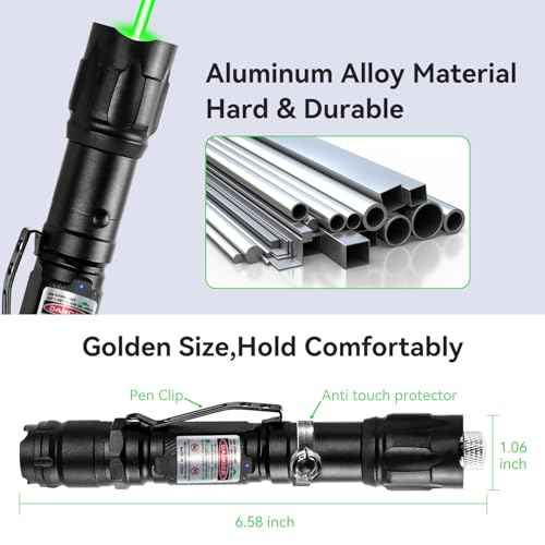 [Professional] Rechargeable Green Laser Pointer High Power Green Beam Laser Light Long Distance Range For TV/LED/LCD Screens Tactical Flashlights Presentation Office/Outdoors/Astronomic [004](1)