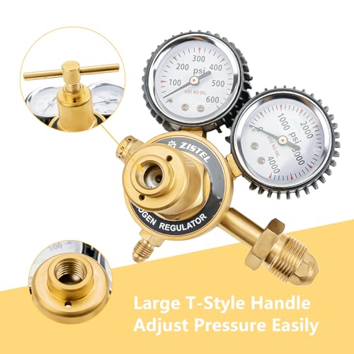 Nitrogen Regulator 0-600PSI Delivery Pressure CGA580 Inlet Connection and 1/4'' Male Flare Outlet Connection, Nitrogen Tank Regulator