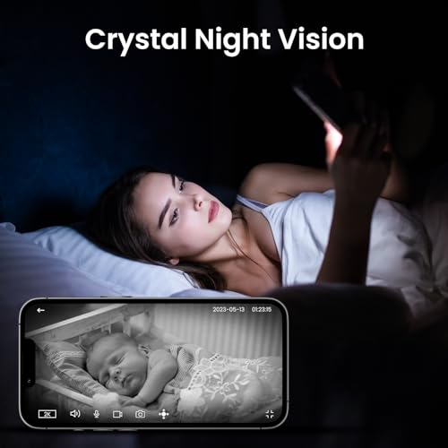 Cinnado 2K WiFi Indoor Security Camera for Pets and Babies, 3MP, Pan & Tilt