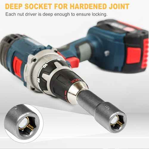 Auniwaig 5/16¡± Nut Driver Bit Sets, 5/16 Inch Nut Driver Hex Shank Quick Change Socket Nut Impact Driver Adapter Alloy Steel for Electric Drill, 2.5"/65mm Long, 10pcs