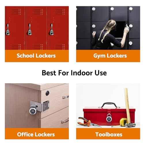 1 Pack 50 mm (2") Black Dial Combination Padlock, Hardened Steel Shackle, Locker Keyless Combination Lock for Gym Lockers, School Lockers, Office Lockers, and Toolboxes