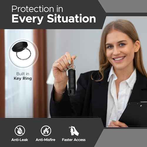 FURY Fliptop Hardshell Pepper Spray, 12ft Range, UV Dye Identifier, Police Strength, Made in USA, Stylish Multicolor, Self Defense, Safety Gear, Quick Access Flip Top