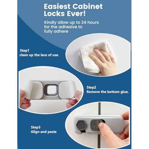 Child Proof Refrigerator Lock,4 Sets Fridge Locks for Kids with 3M Adhesive Backing, Fridge lock for Refrigerators,Oven Lock,Drawers,Wardrobes and Freezers,Child Safety Cabinet Locks Baby Proofing