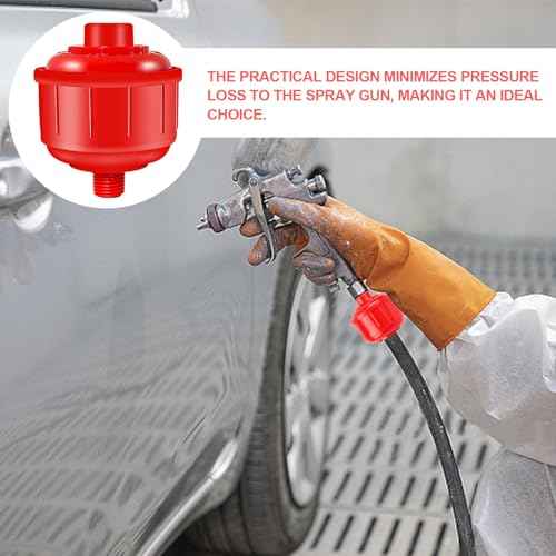 4PCS Disposable Air Water Filters, Mini Disposable Spray Gun Filter, Only Standard 1/4 Inch Threads, for Most Spray Guns and Air Tools