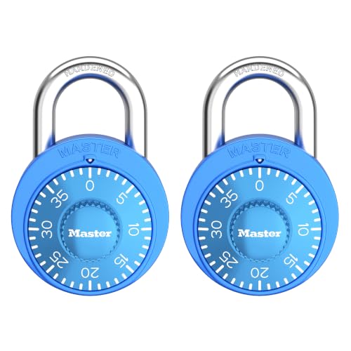 Master Lock Blue 2-Pack Combination Padlocks for Gym & Locker Security