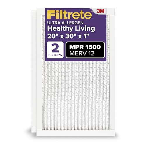 Filtrete 20x30x1 MERV 12 HVAC Air Filter - 3-Month Pleated Filter, 2-Pack