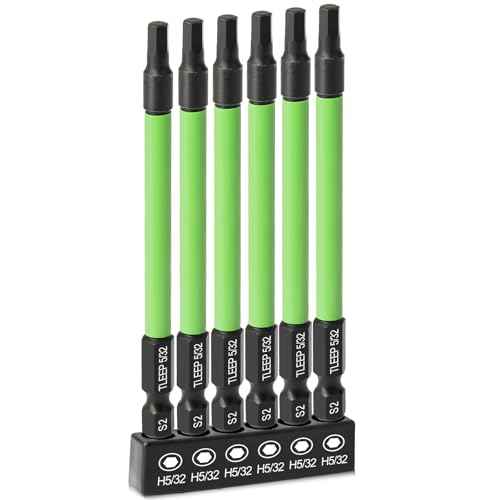 3.5" Long 1/4" Hex Head Allen Wrench Drill Bit Set, SAE 5/32" Impact Driver Bit Set with Magnetic Tips, S2 Steel, Hex Keys with Storage Case