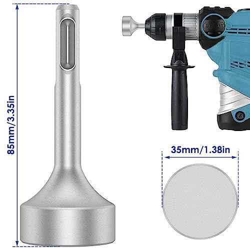 SDS Plus Ground Rod Driver,Wear Resistant Wide Compatibility Ground Rod Bits Socket Heavy Duty Steel Drill Bit Driver for Rotary Hammer Drill Grounding Rods (Flat Drill)