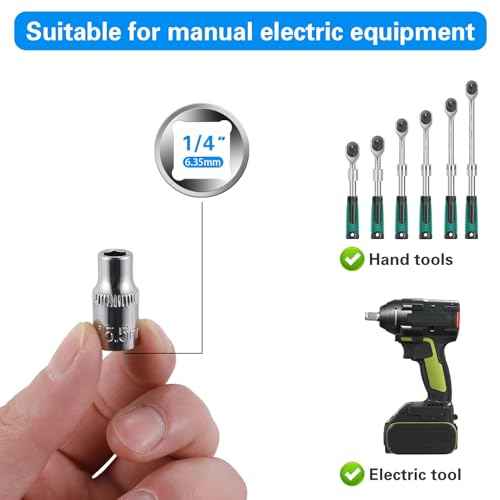 [13pcs] Durable 5.5mm Socket, 1/4 socket set,Shallow Socket 1/4 Inch Drive 5.5mm 6 Point, CORROSION RESISTANCE