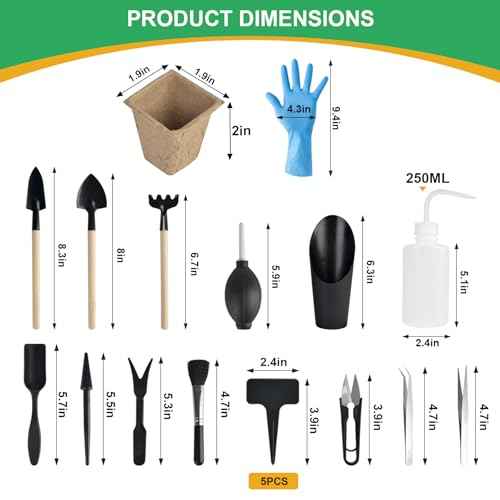succulentlovers 26PCS Succulent Tools Set, Indoor Gardening Tools Kit Includes 39" Plant Repotting Mat & 19 Pcs Mini Succulent Hand Tools & 96 Cells Seed Starter Trays for Indoor Plant Care Gifts