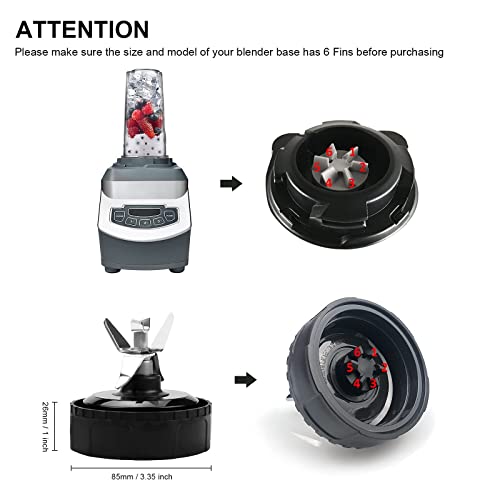 Feilifan 6-Fin Replacement Blade for Ninja BL660/16 oz Cup - 1100W Compatibility, S Variation