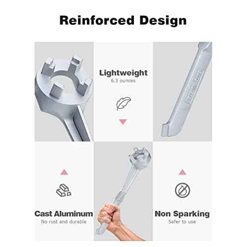 Mellbree Bung Wrench, 55 Gallon Drum Wrench Barrel Drum Opener Tool for Opening 10 15 20 30 50 55 Gallon Drum, Fits 2 in and 3/4 in Bung Plug Bung Caps