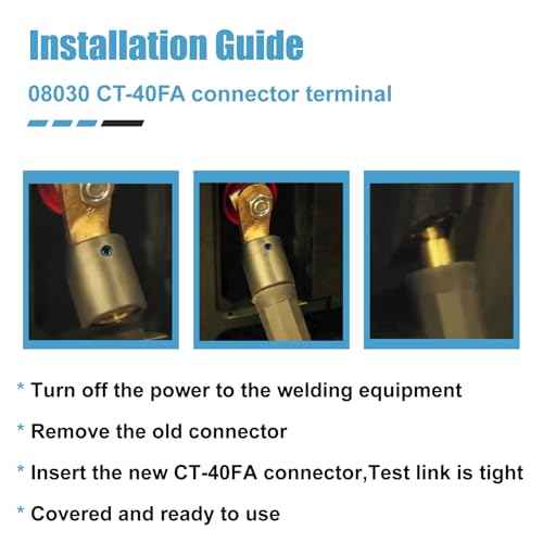 2PCS CT-40FA Welding Terminal Connector, Welding Lug Connector Adapter, for Lenco Style LC-40 LC-40HD Male Leads Connectors, 17/32" Stud Hole, Angle 45¡Æ, 08030