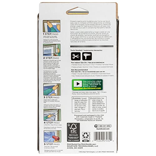 Duck Max Strength Window Insulation Kit 5 Pack - Clear, 62x210 in, Fits Standard Windows