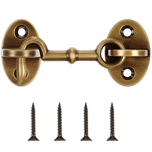 2.75 Inch Brass Gate Hook and Eye Latch - Bronze Finish, Otoolling