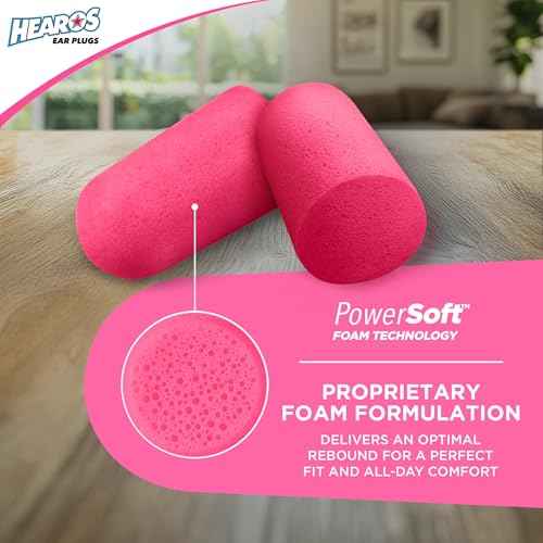HEAROS Sleep Pretty in Pink Ear Plugs For Sleeping, 14 Pair (Pack of 1)
